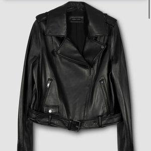 Universal Standard Leeron Leather Moto Jacket, size 6-8, Black, NWOT